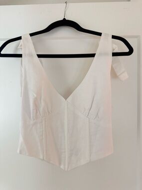 Peppermayo White V-Neck Tie Strap Women's Top